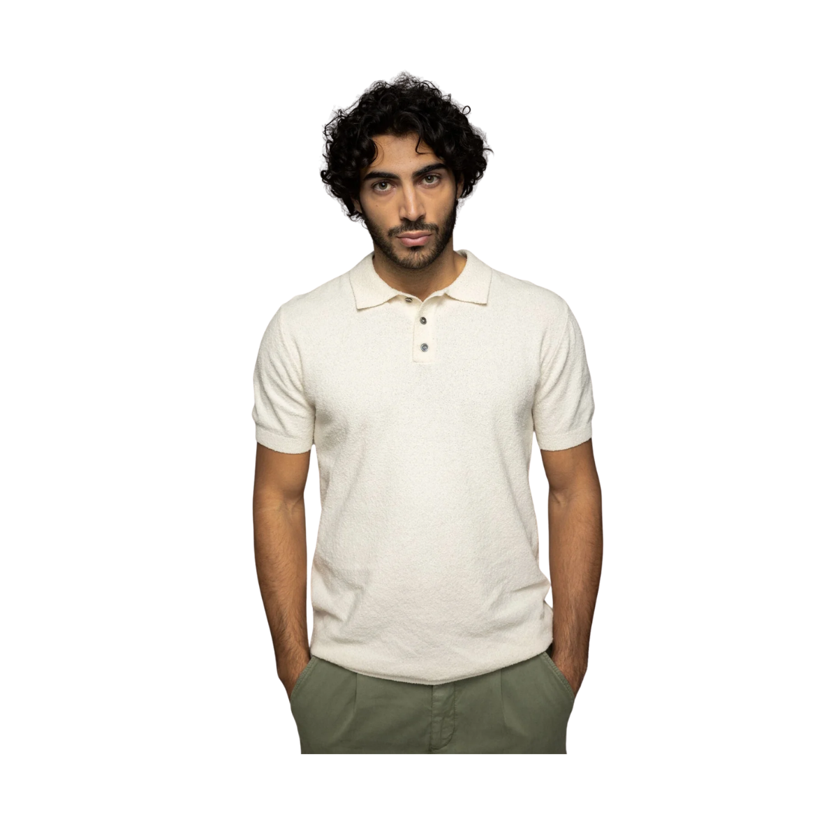 MMGKyle Bouclé SS Polo - Ecru