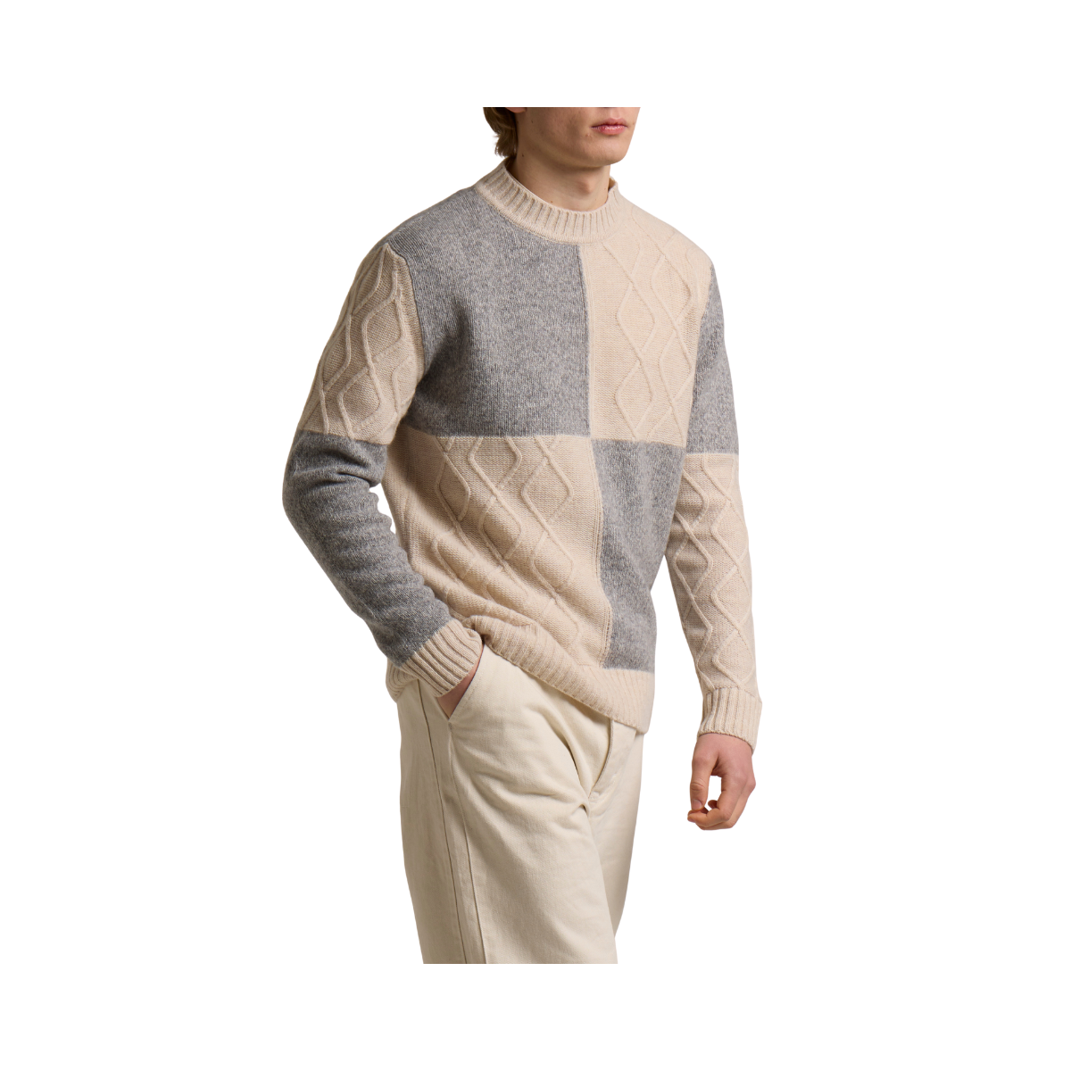 Paricollo Intarsio Mouline - Grey
