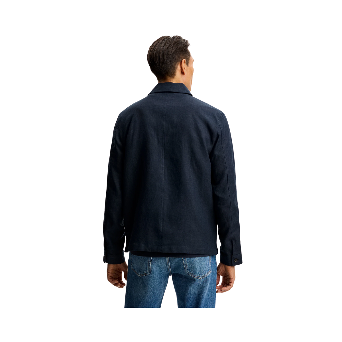 Julius Drape Linen Overshirt - JL Navy