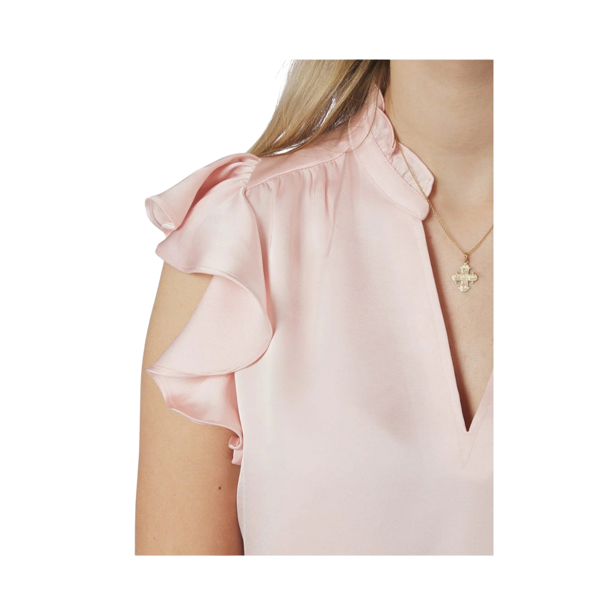 Stella Heavy Sateen Blouse - Light pink