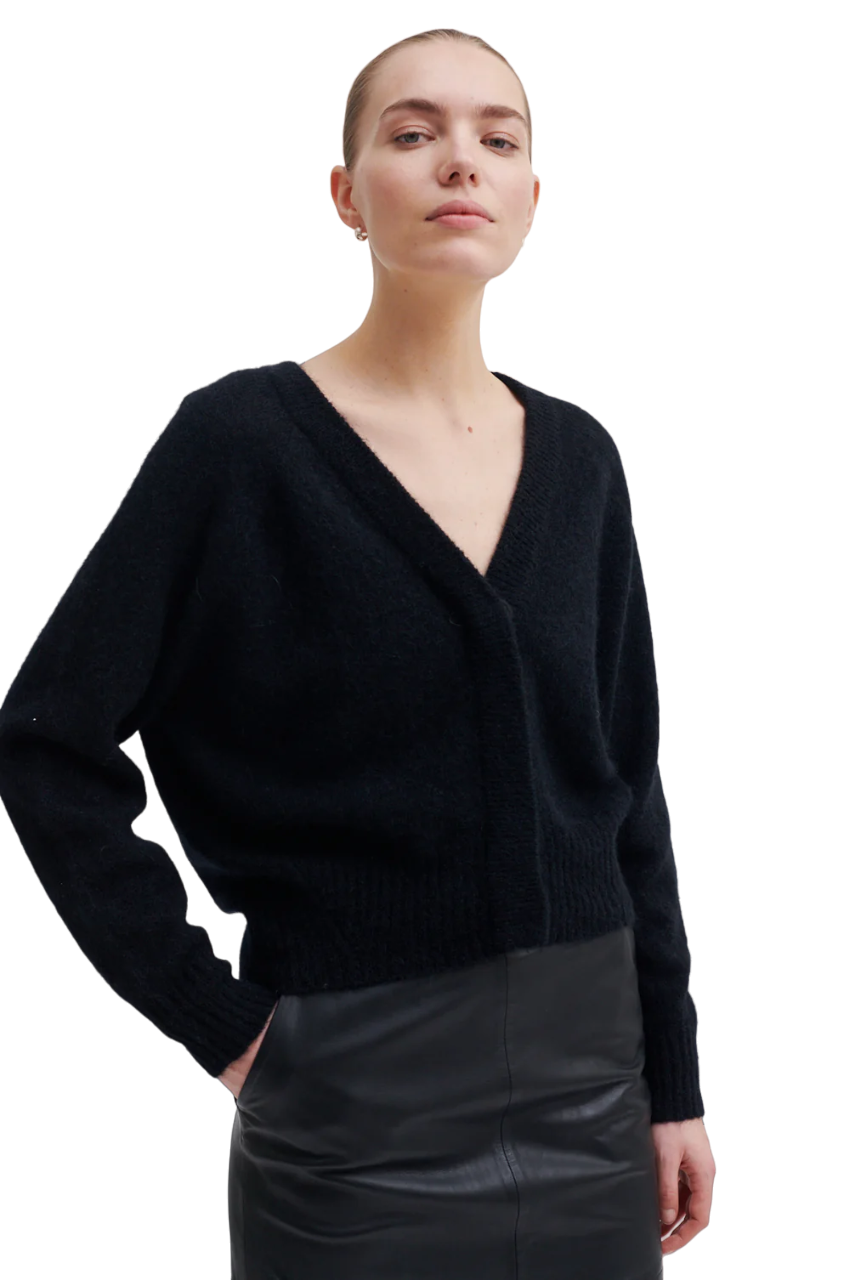 Brook Knit Boxy Cardigan - Black