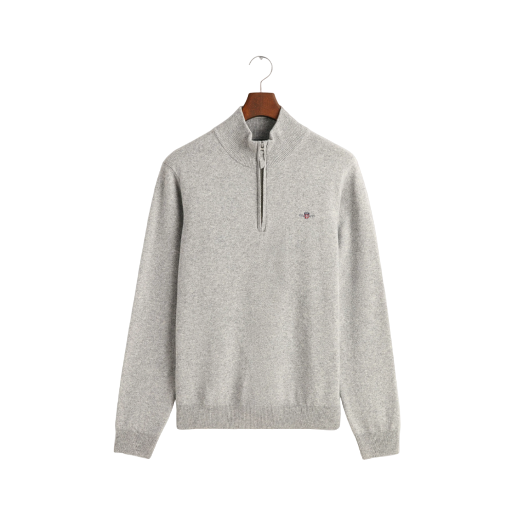 Superfine Lambswool Half Zip - Grey