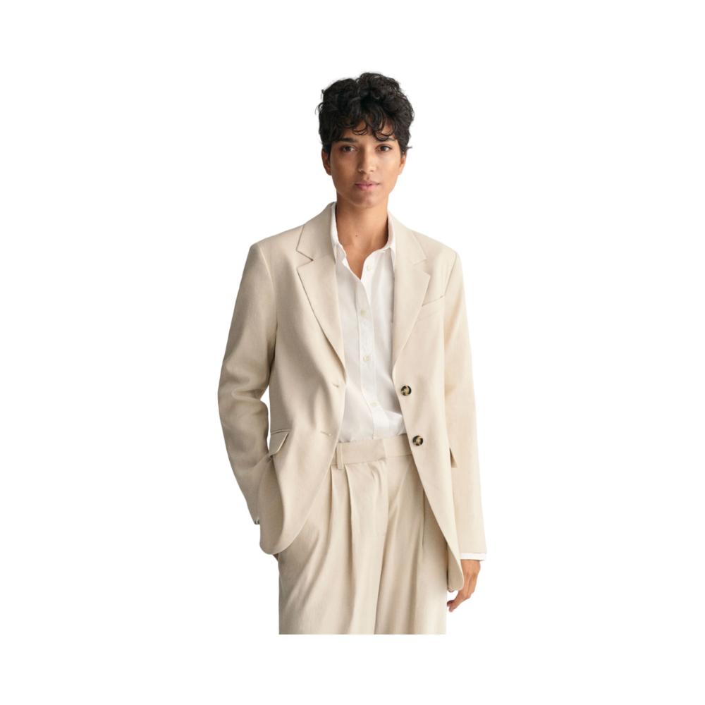 Stretch Linen Blazer - Beige