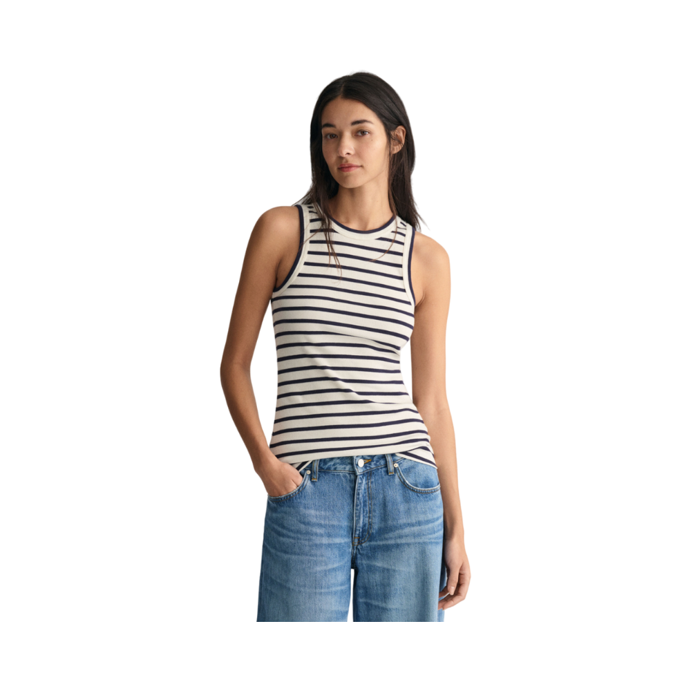 Striped Tank Top - White