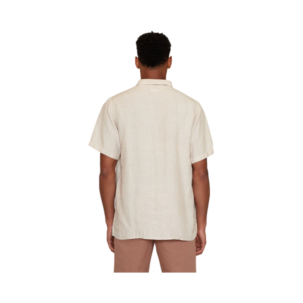 Box Short Sleeve Linen Shirt - Beige
