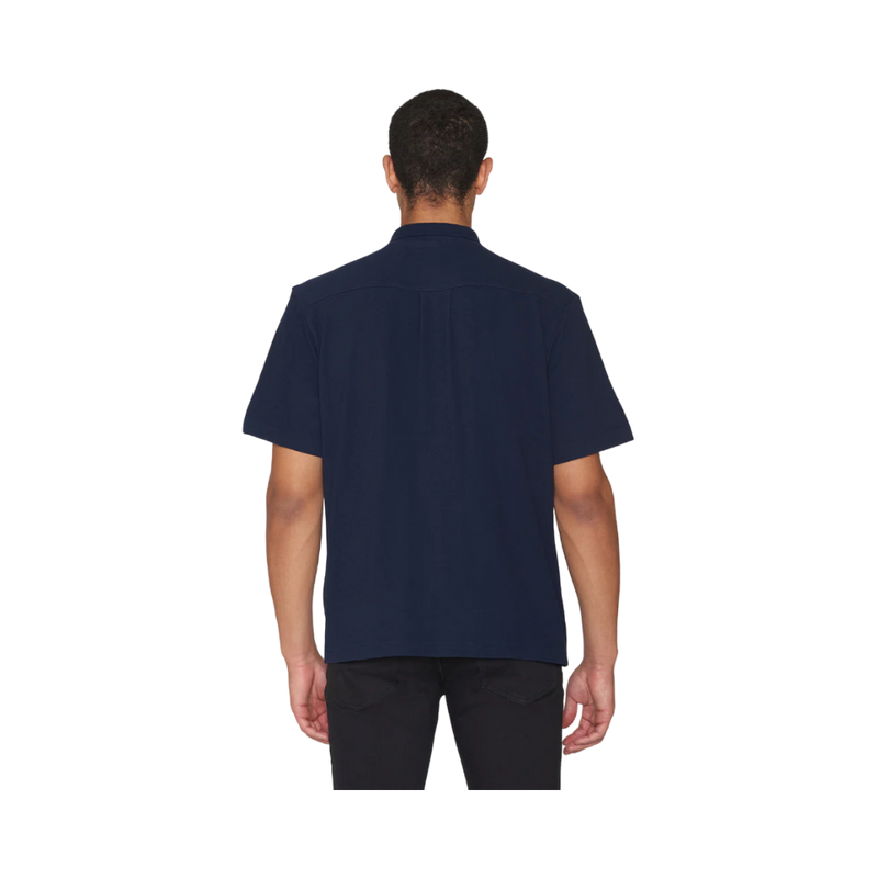 Box Fit Short Sleeve Cotton Jersey Shirt - Blue
