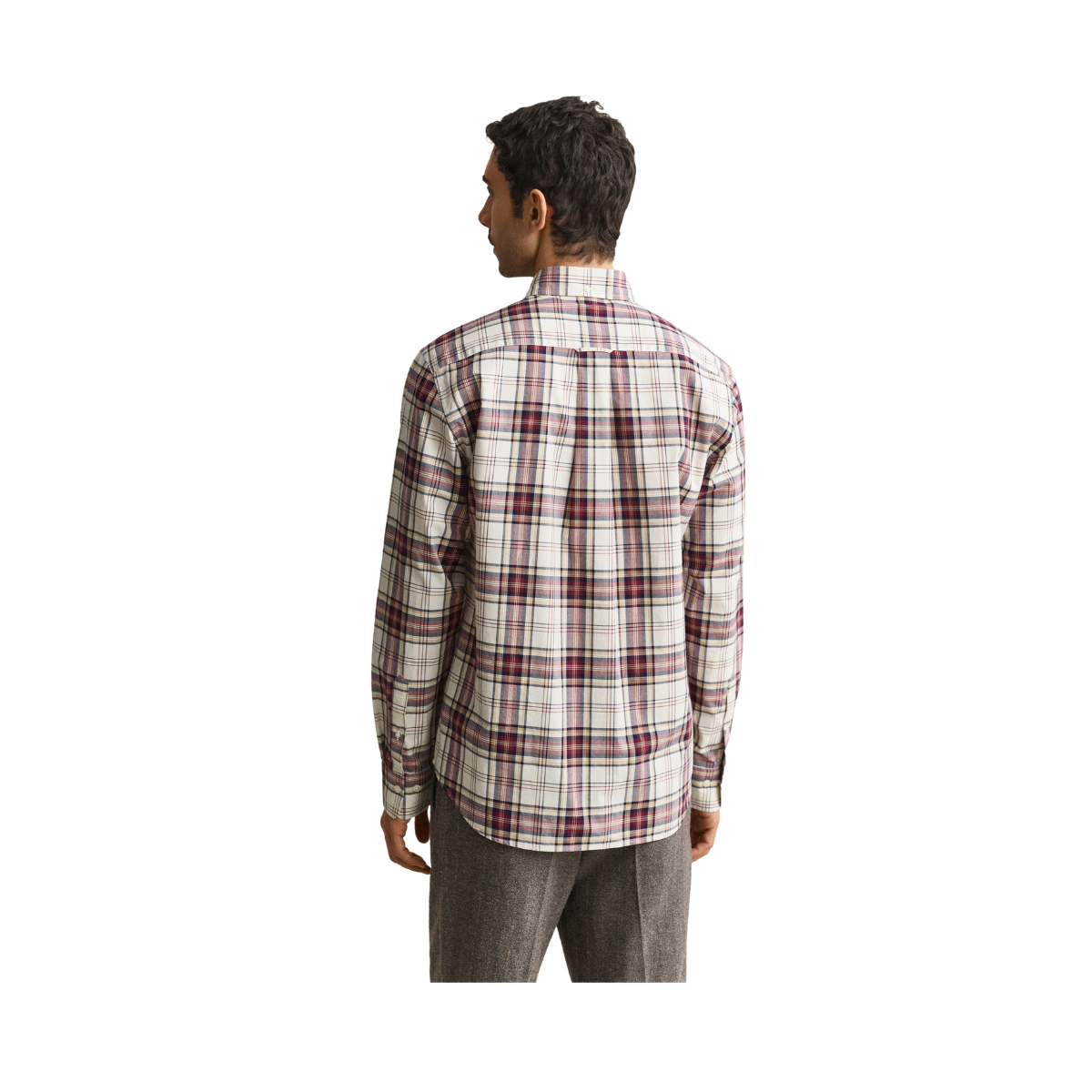 Reg Poplin Check Shirt - Deep Grape Wine
