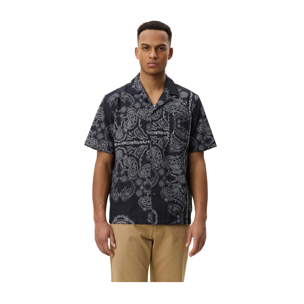 Paisley AOP SS Shirt - Tap Shoe Black