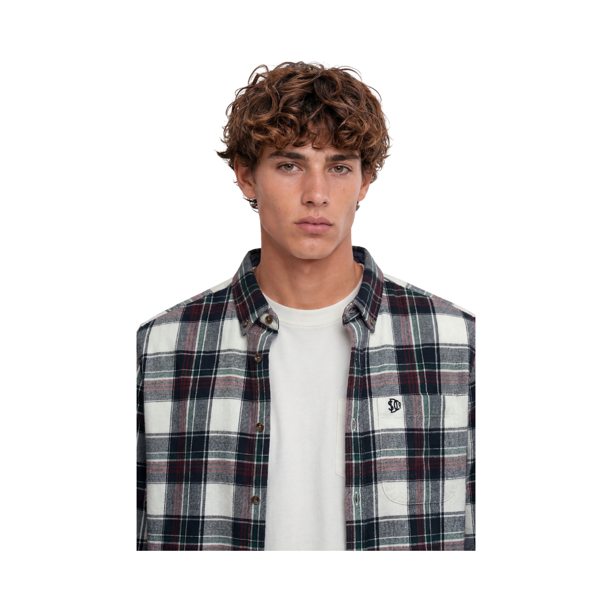L/S Cotton Lumberjack Shirt - Skylar Check White