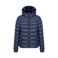 Mens Glossy Hooded  Down Jacket - Navy