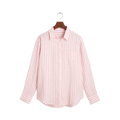 Relaxed Striped Linen Shirt - Geranium Pink