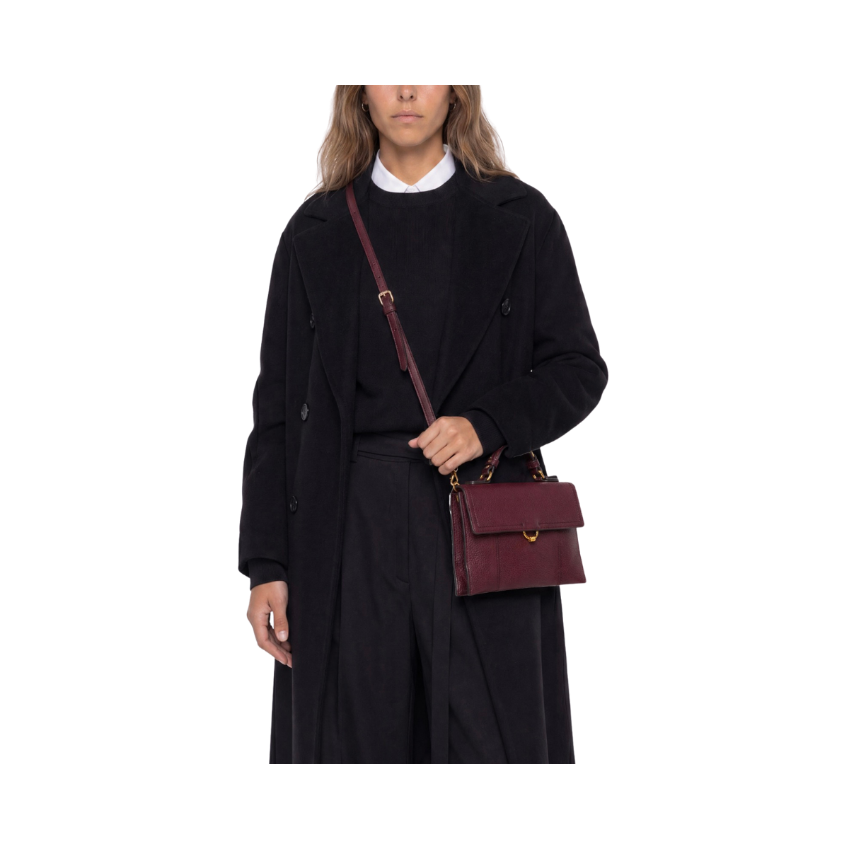 Vicky Leather Handbag - Antique Ruby