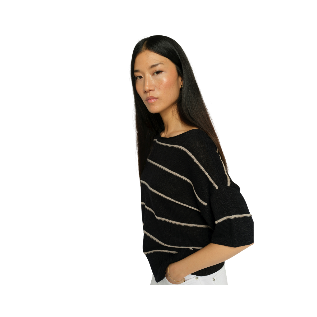 MMArlen Paper SS Knit - Black