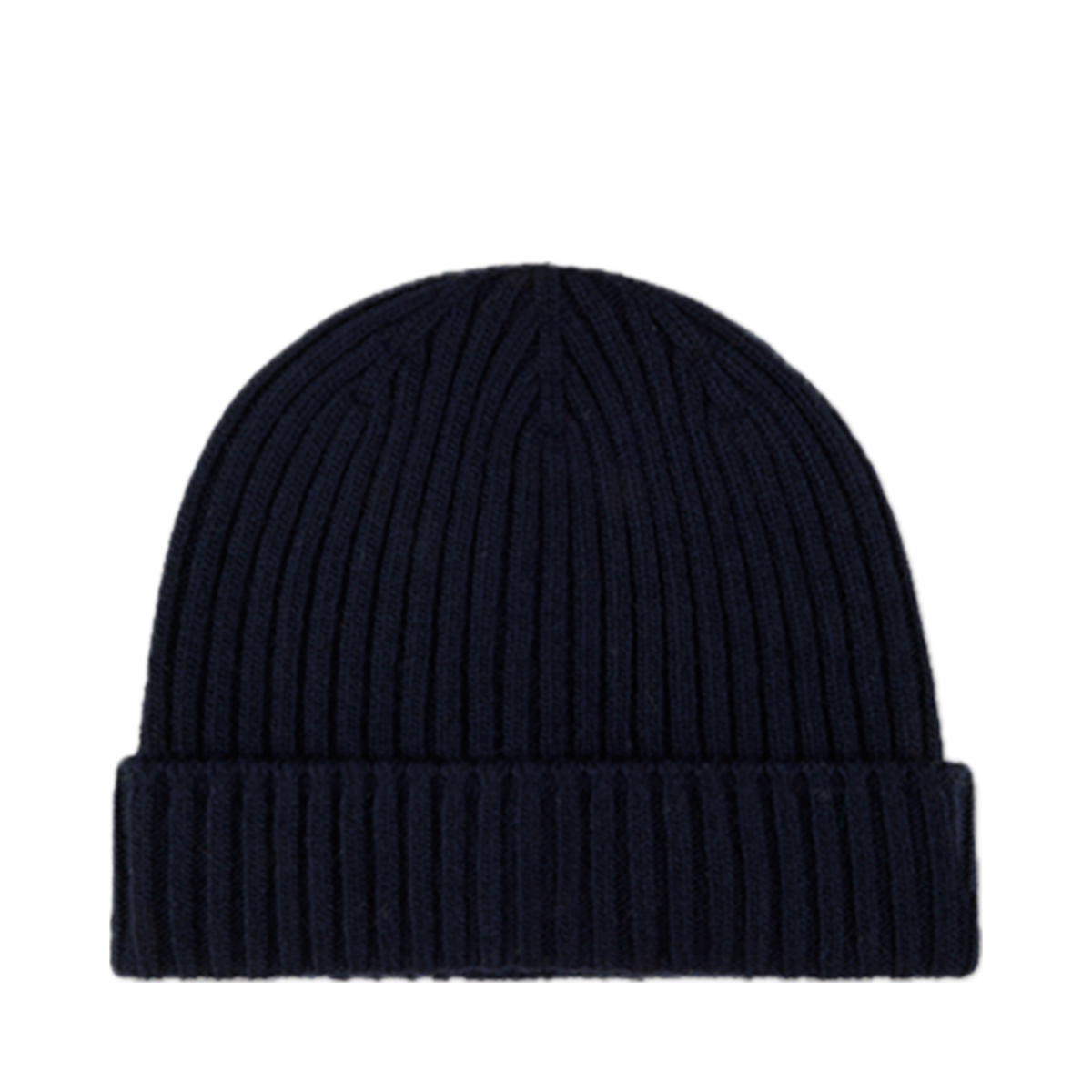 Hat Ribbed Carded Merino Wool - 190 Navy