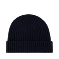 Hat Ribbed Carded Merino Wool - 190 Navy