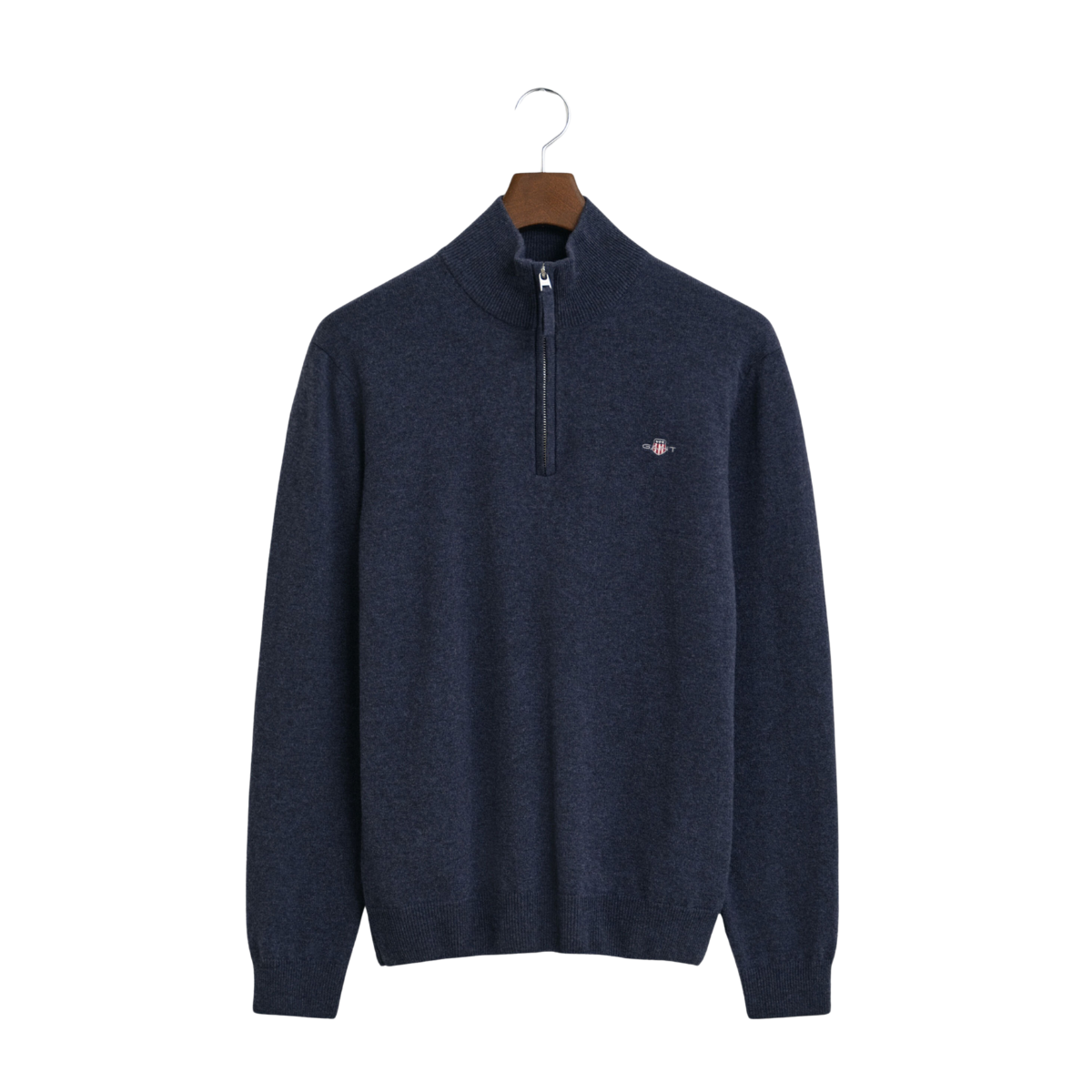 Superfine Lambswool Half Zip - Dark Navy Melange