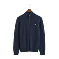Superfine Lambswool Half Zip - Dark Navy Melange