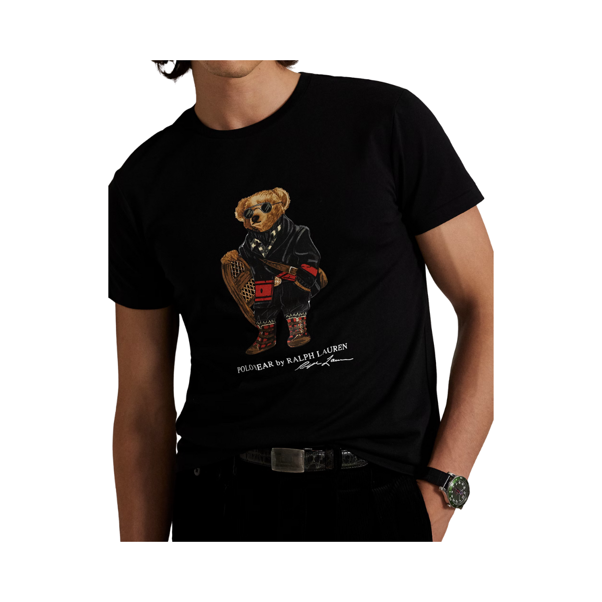 Short Sleeve T-Shirt - Polo Black Holiday Bear