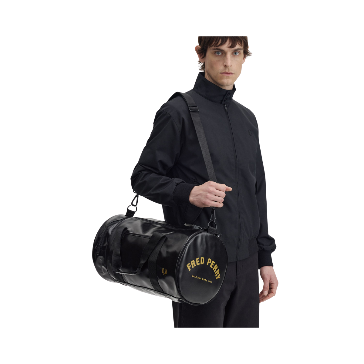 Tonal Classic Barrel Bag - Black/Gold