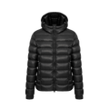 Mens Glossy Hooded  Down Jacket - Black