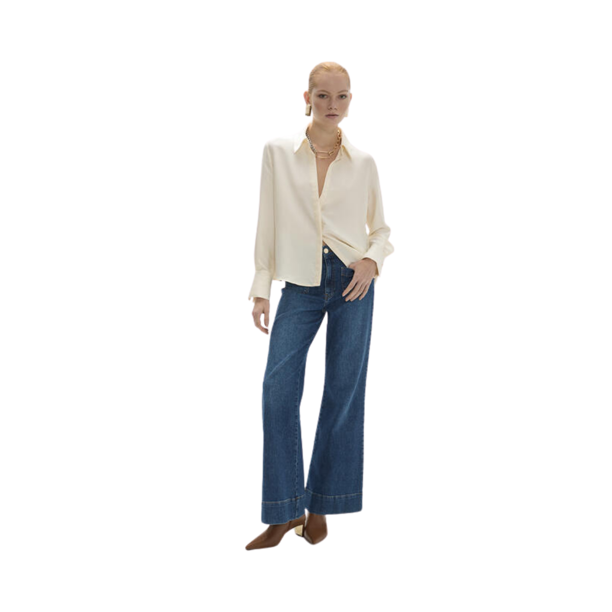 Regular Collar Shirt - 001 Ecru