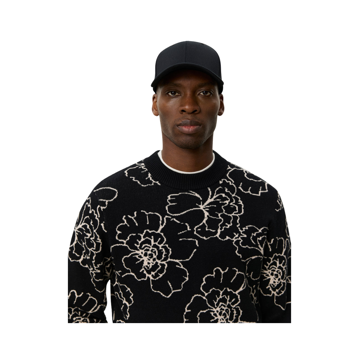 Gaston Poppy Jacquard Knit - Black