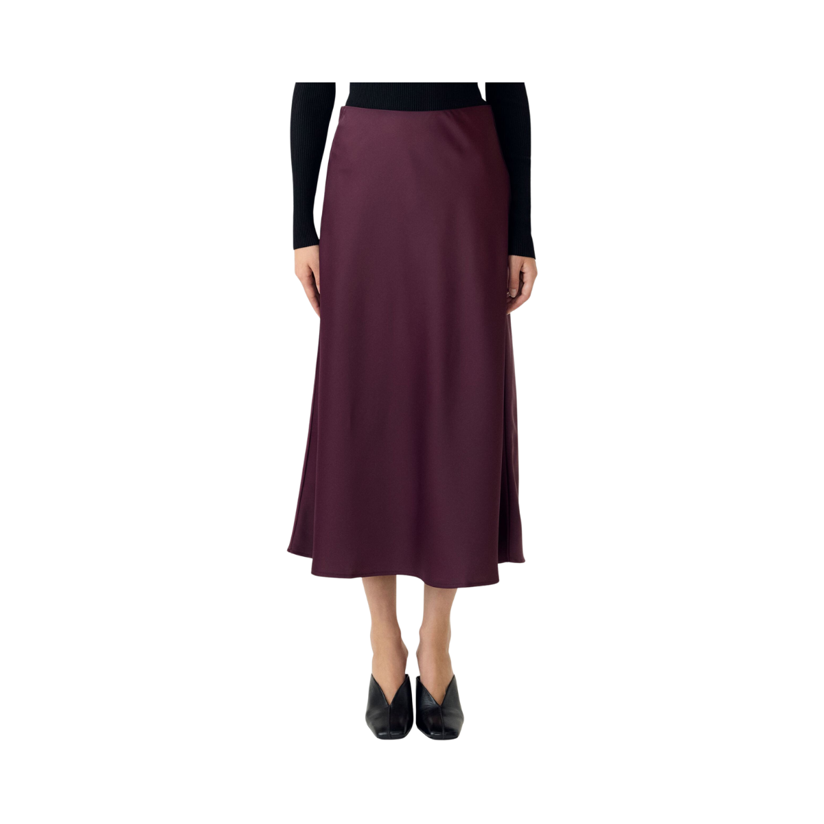 YASPella Highwaist Midi Skirt - Fig