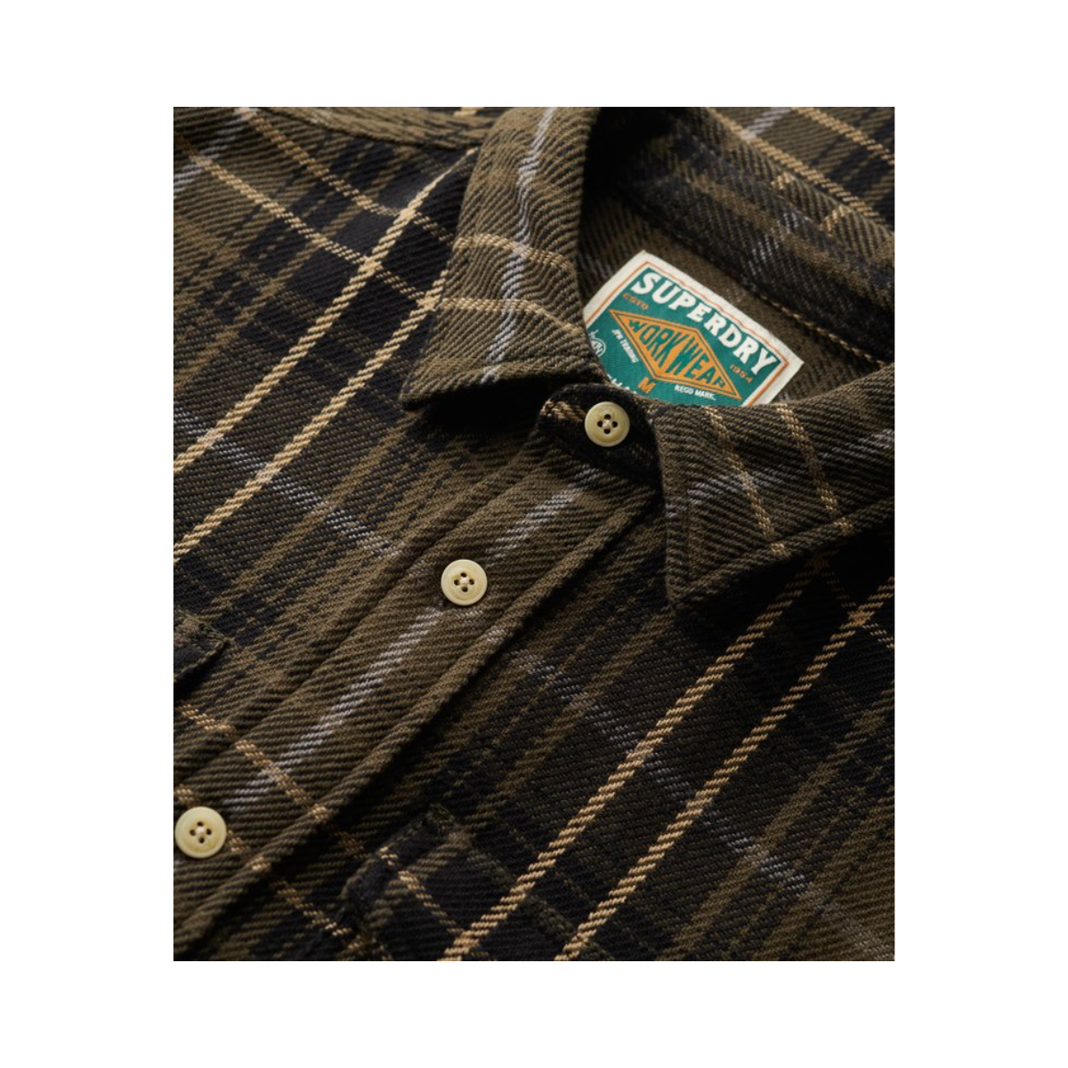 Merchant Heavy Checked Shirt - H7X Homestead Ombre Olive Green
