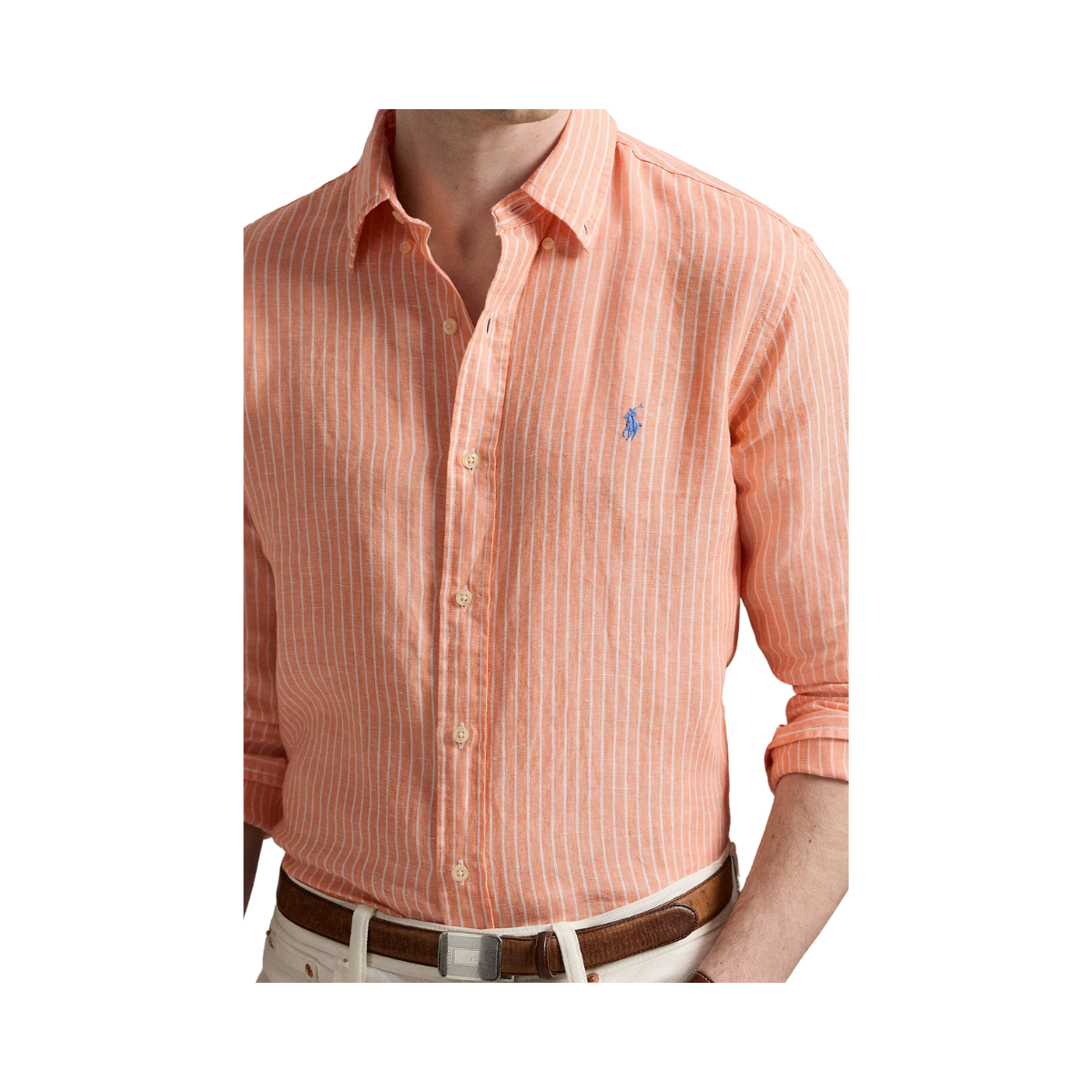 Long Sleeve Sport Shirt - Poppy/White