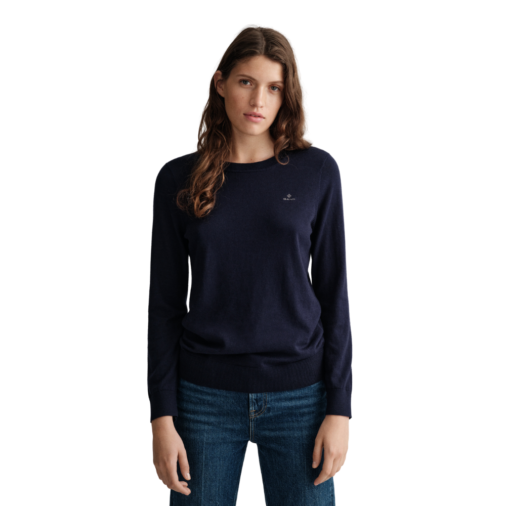 Cotton Cashmere C-Neck - Navy