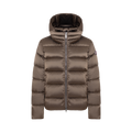 Ladies Down Jacket with Detachable Hood - Dark Yam