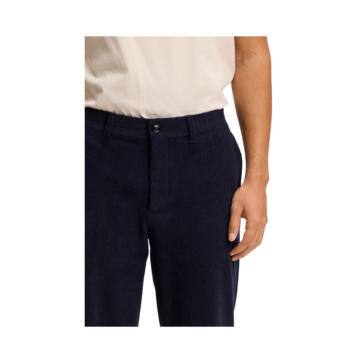 Logan Drape Cord Pants - JL Navy