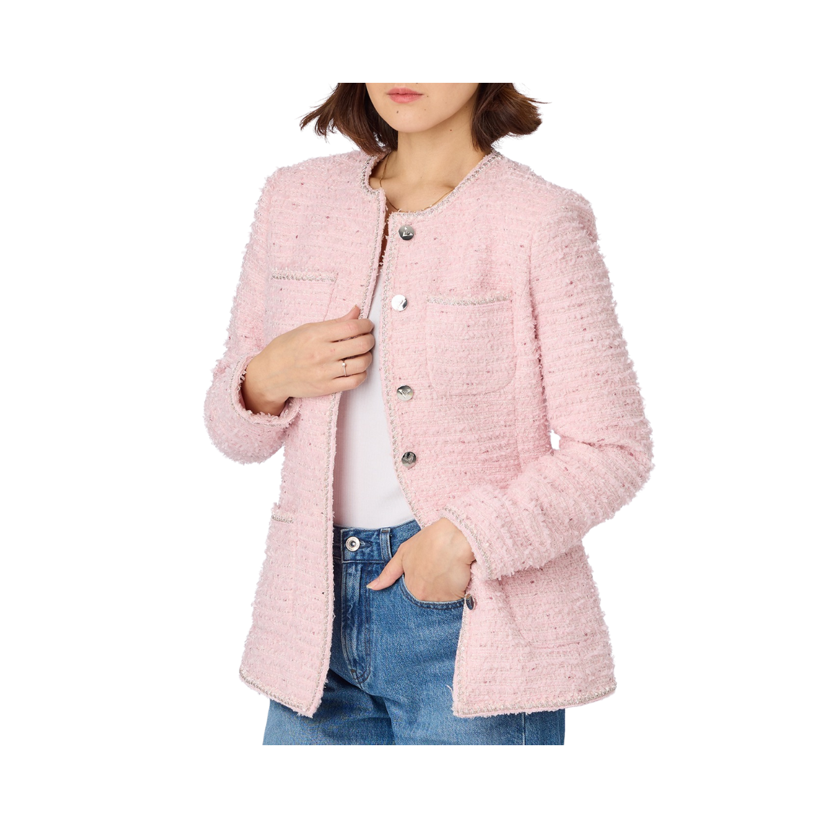 Elise Tweed Jacket - Pink