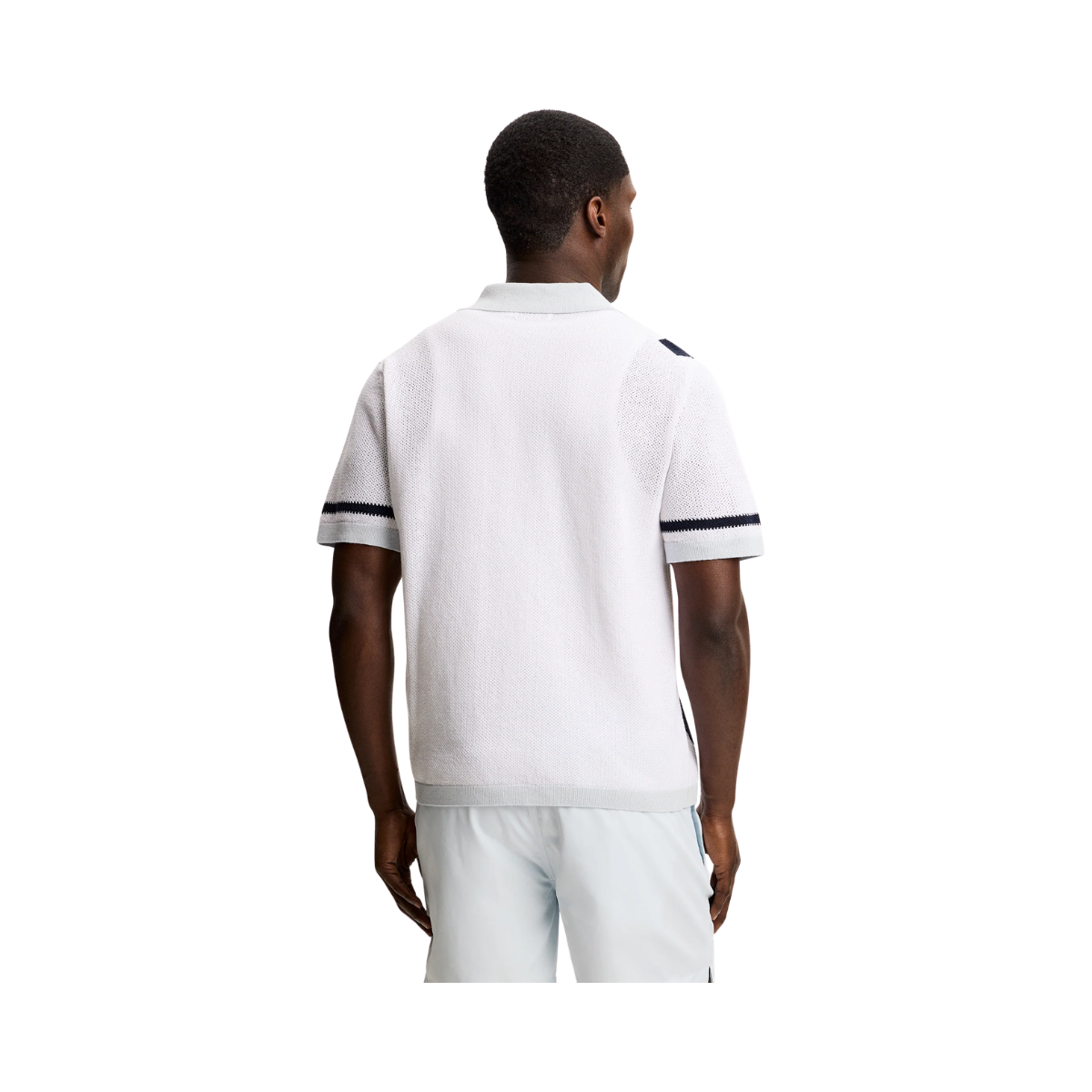 Remus Resort Collar Knit Polo - Skywriting