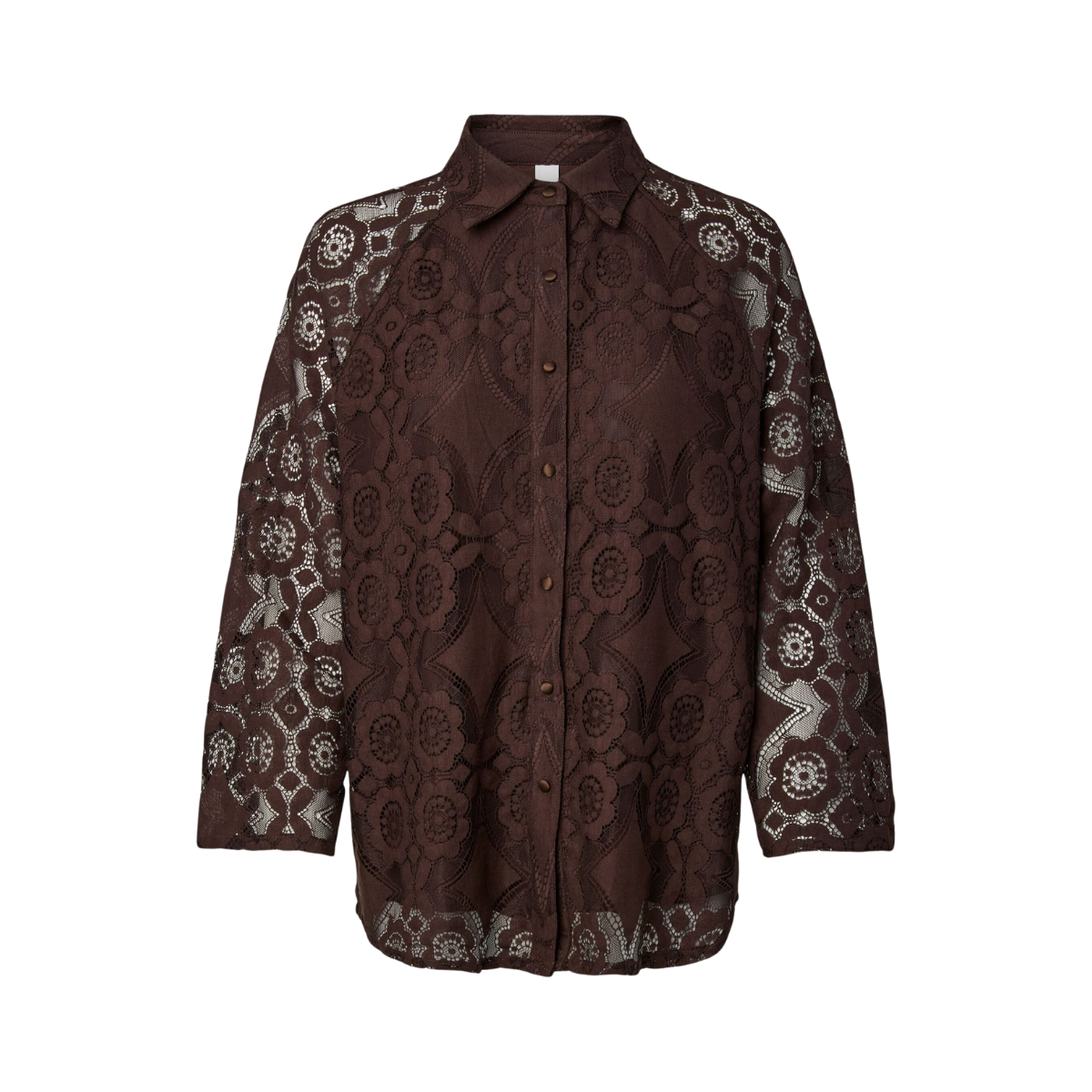 YASAlmi 7/8 Lace Shirt - Coffee Bean