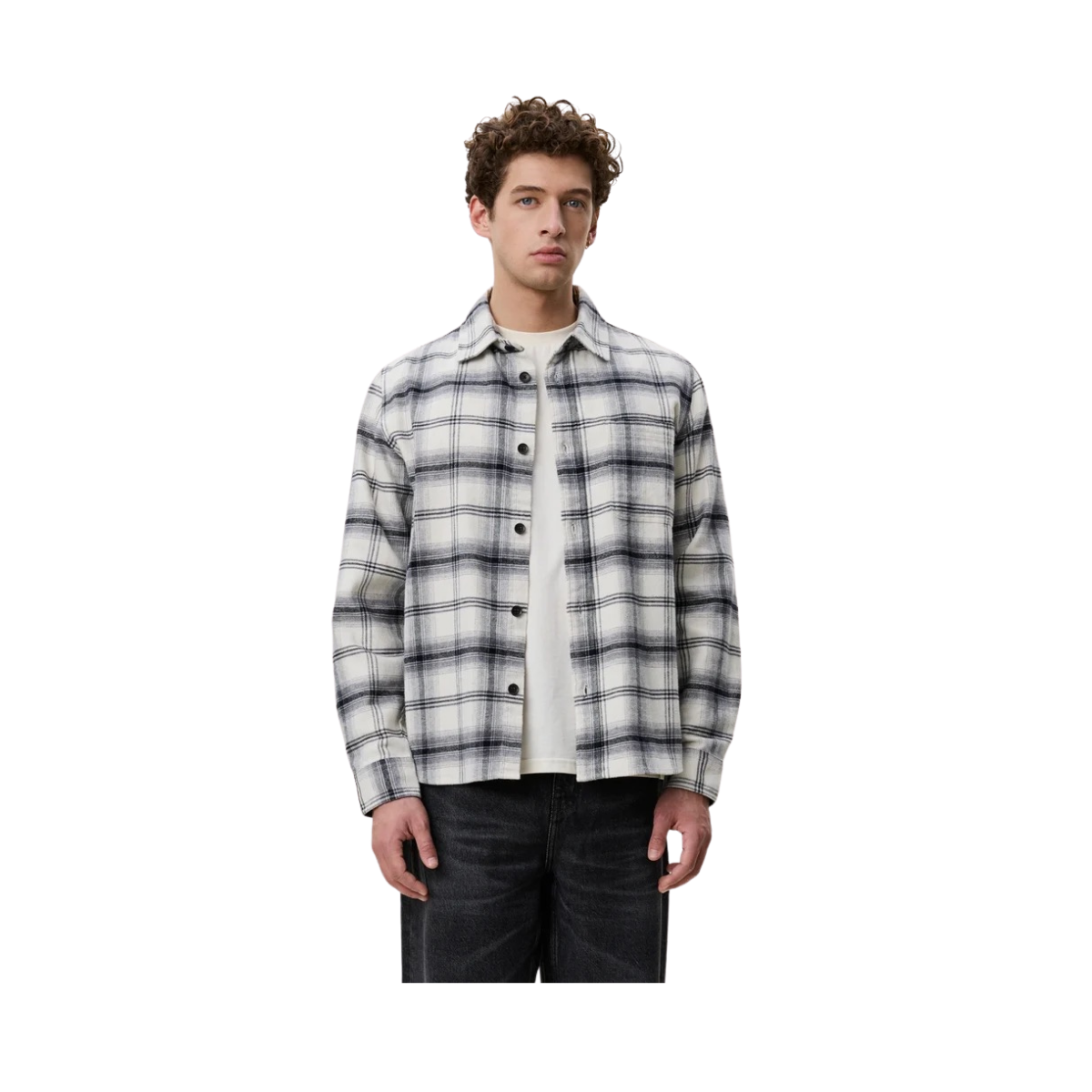 Check Overshirt - Black