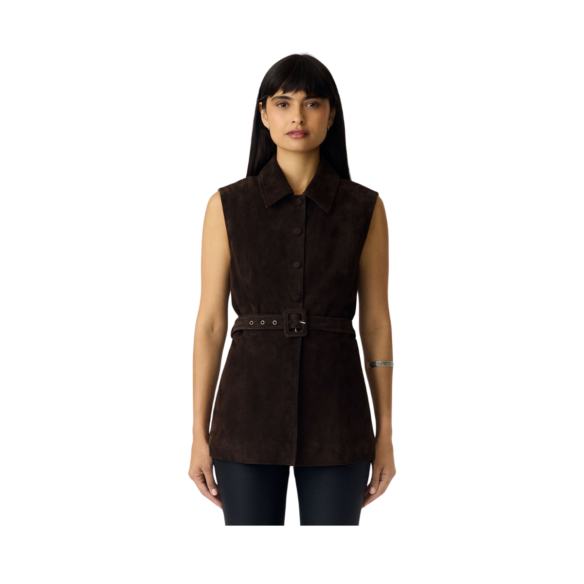 YASRie Suede Waistcoat - Coffee Bean