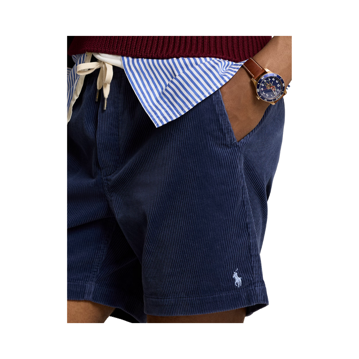 Corduroy Prepster Shorts - Boston Navy