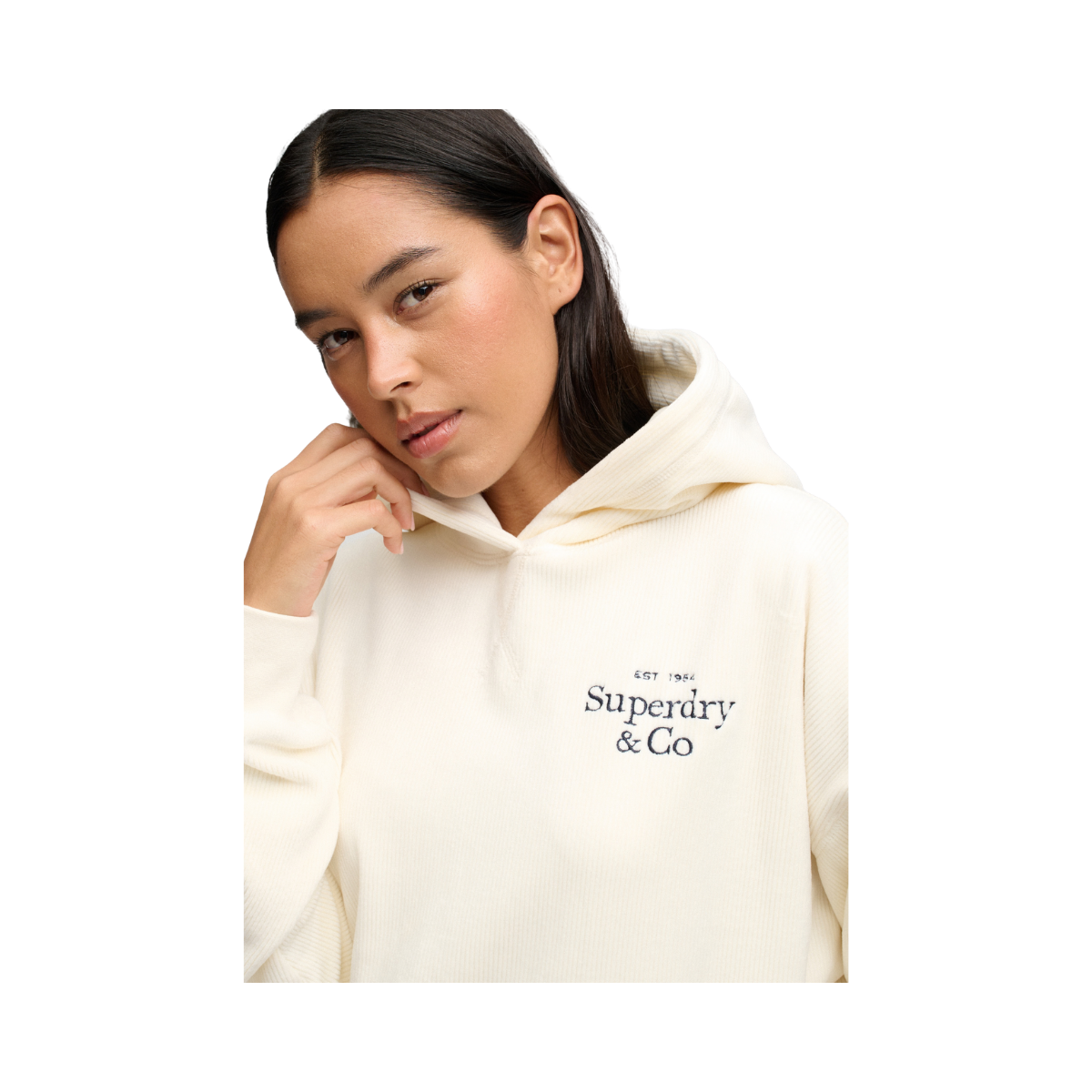 Drop Needle Velour Hood - 22C Cream