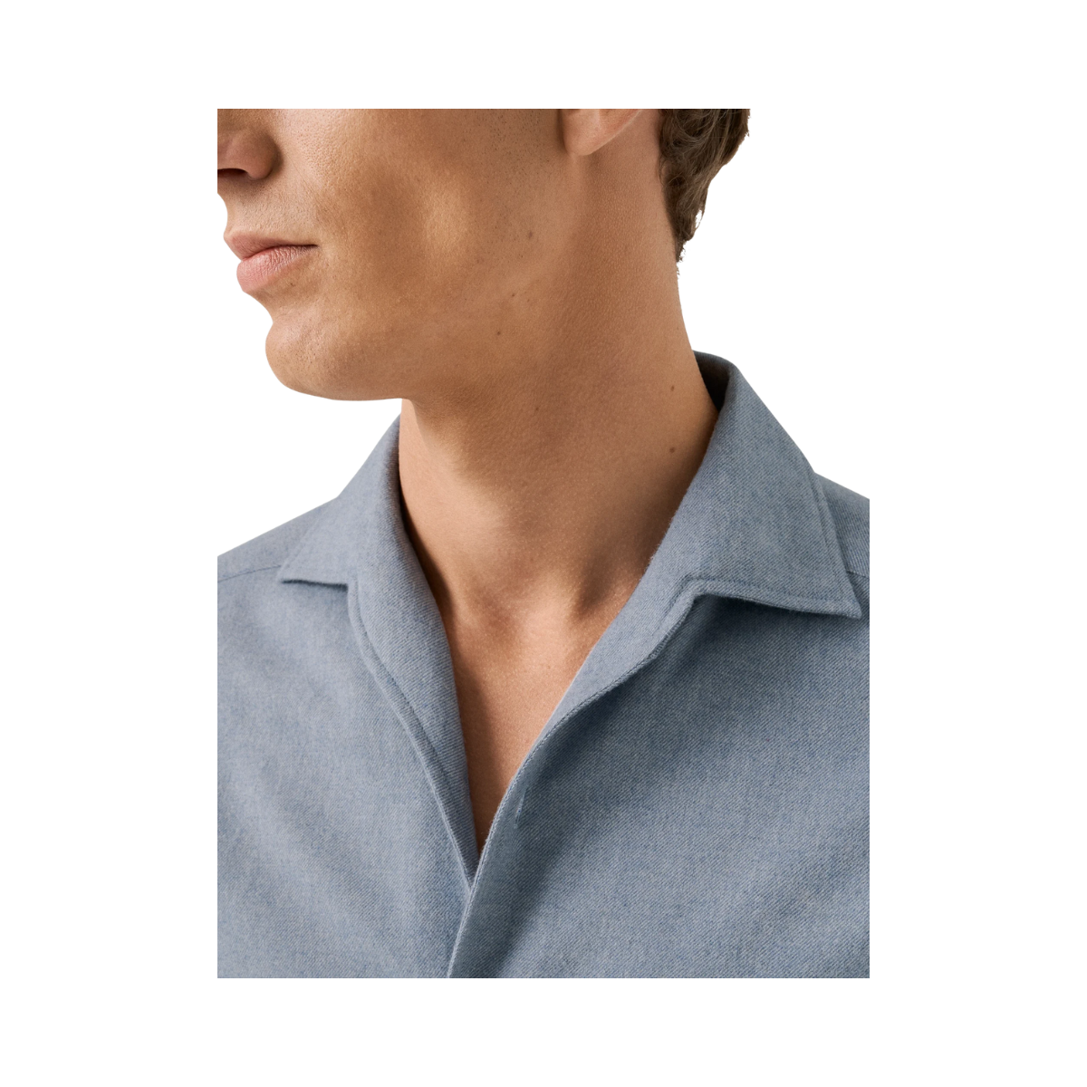 Solid Flannel Shirt - Light Blue