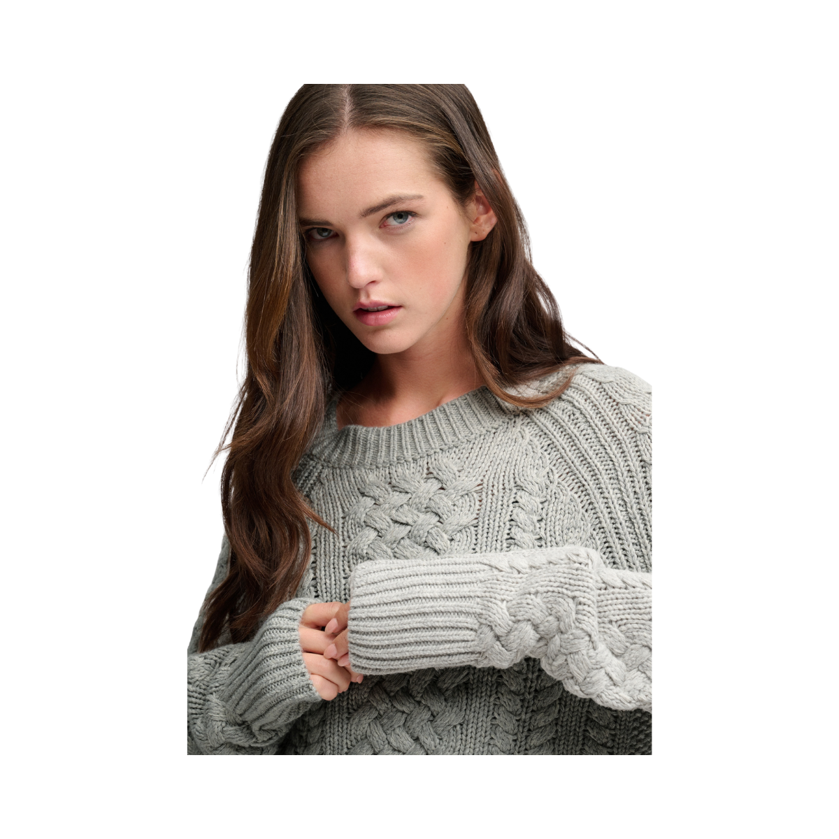 Wool Blend Mixed Stitch Jumper - 07Q Grey Marl