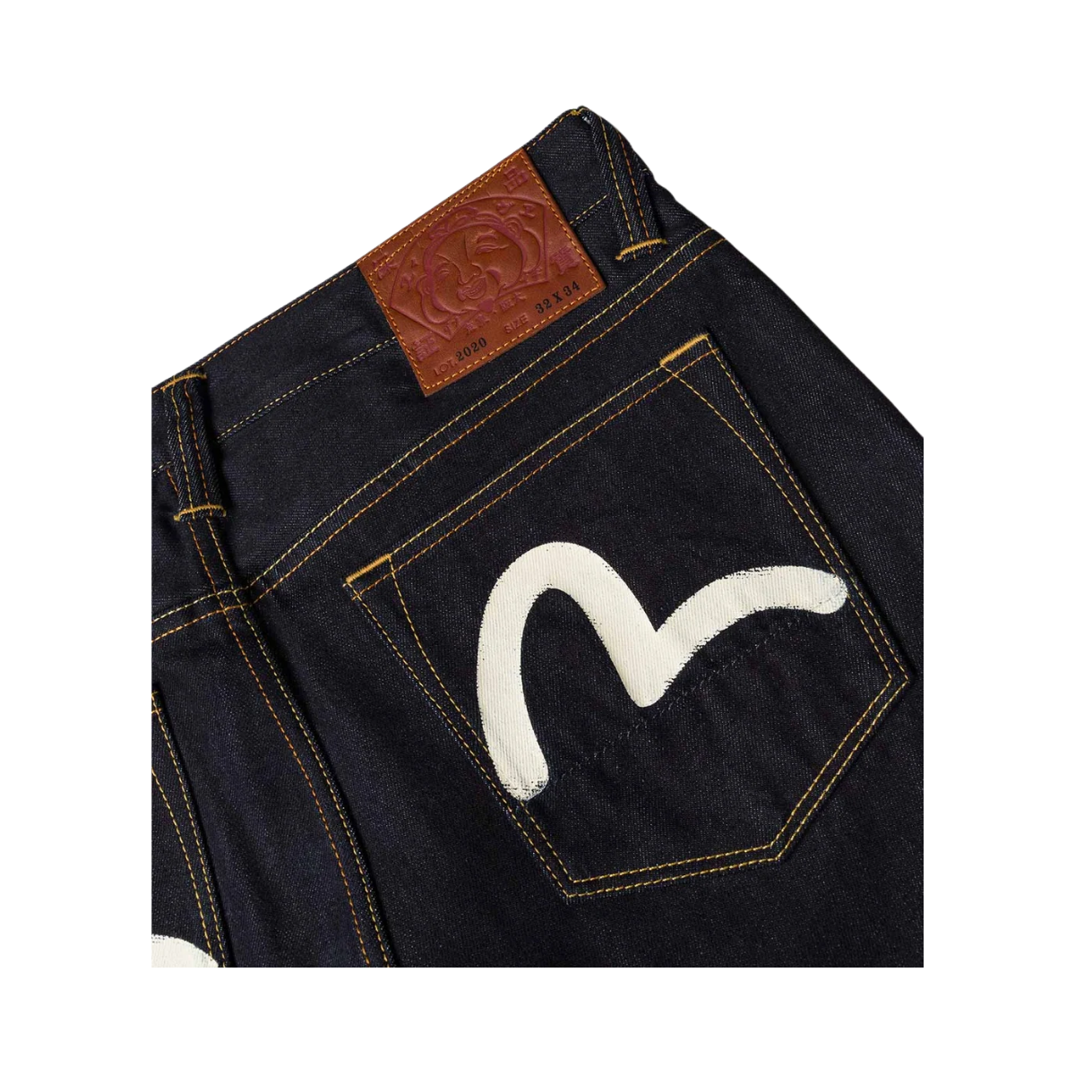White Seagull Printed Pocket Jeans - RAW INDIGO