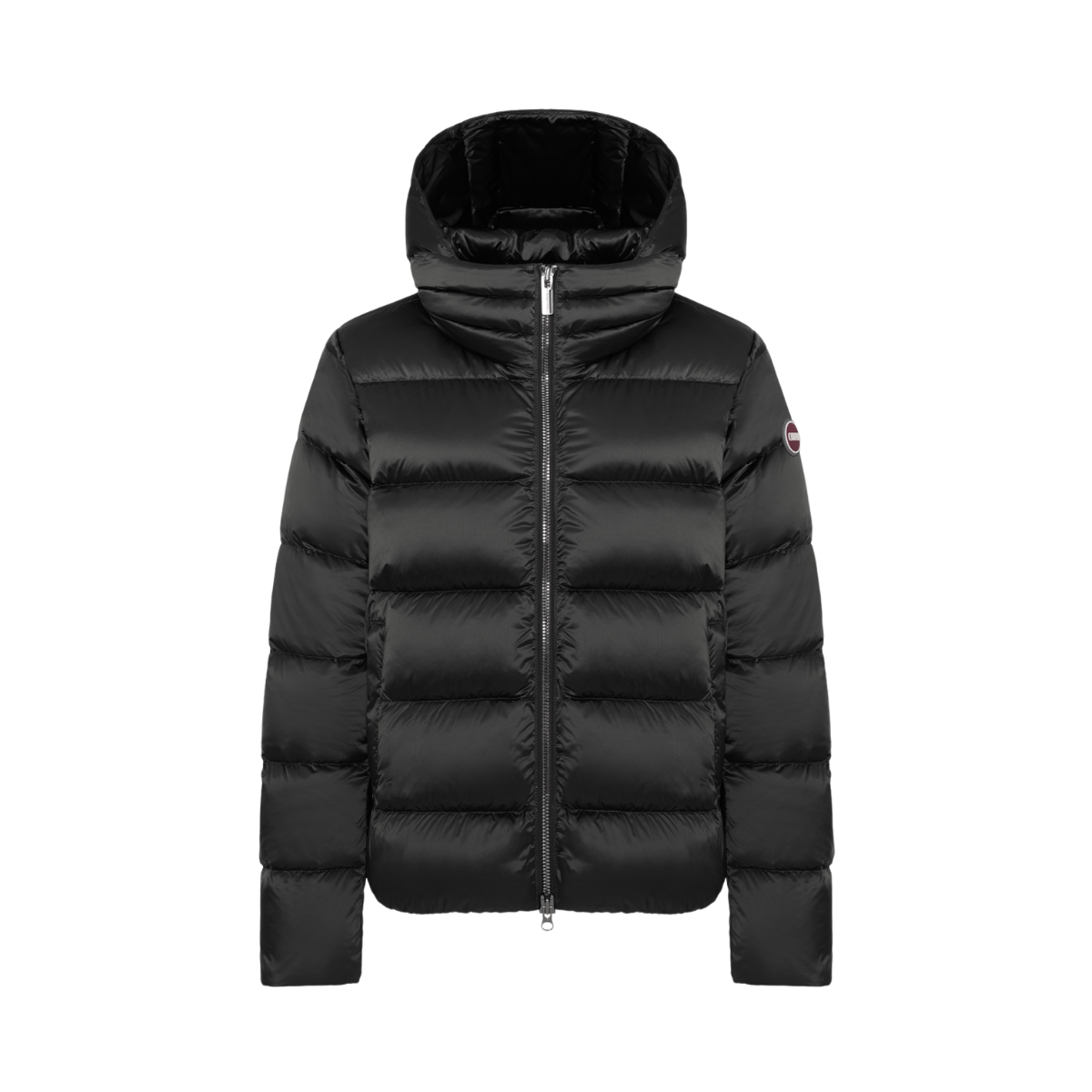 Ladies Down Jacket with Detachable Hood - Black