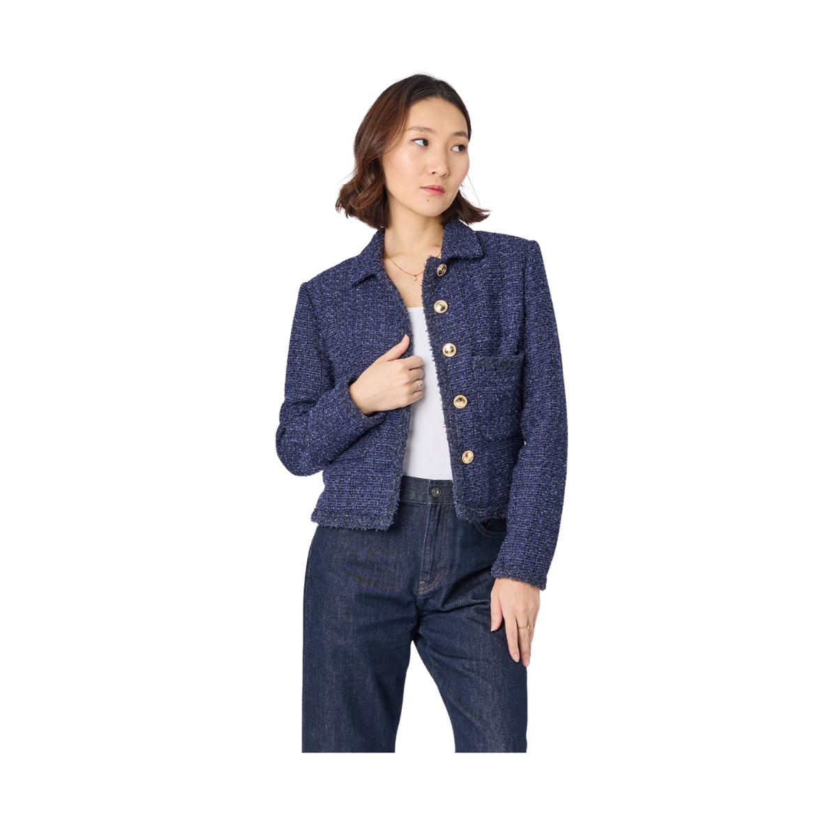 Madison Tweed Jacket - Navy Blue