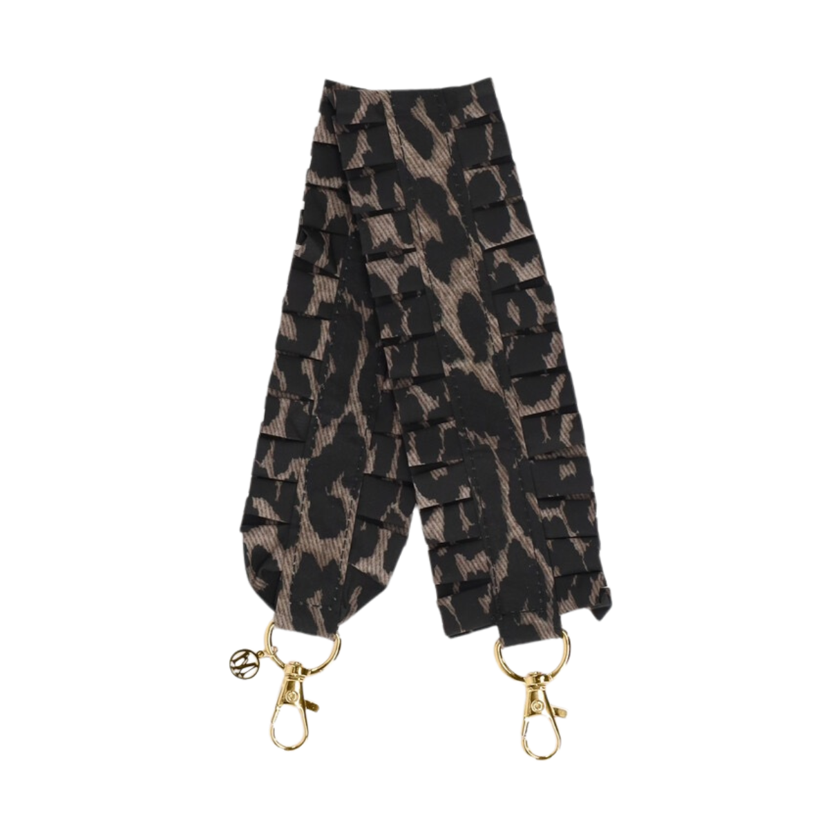 Phone cord ruffle leopard - 100 BROWN