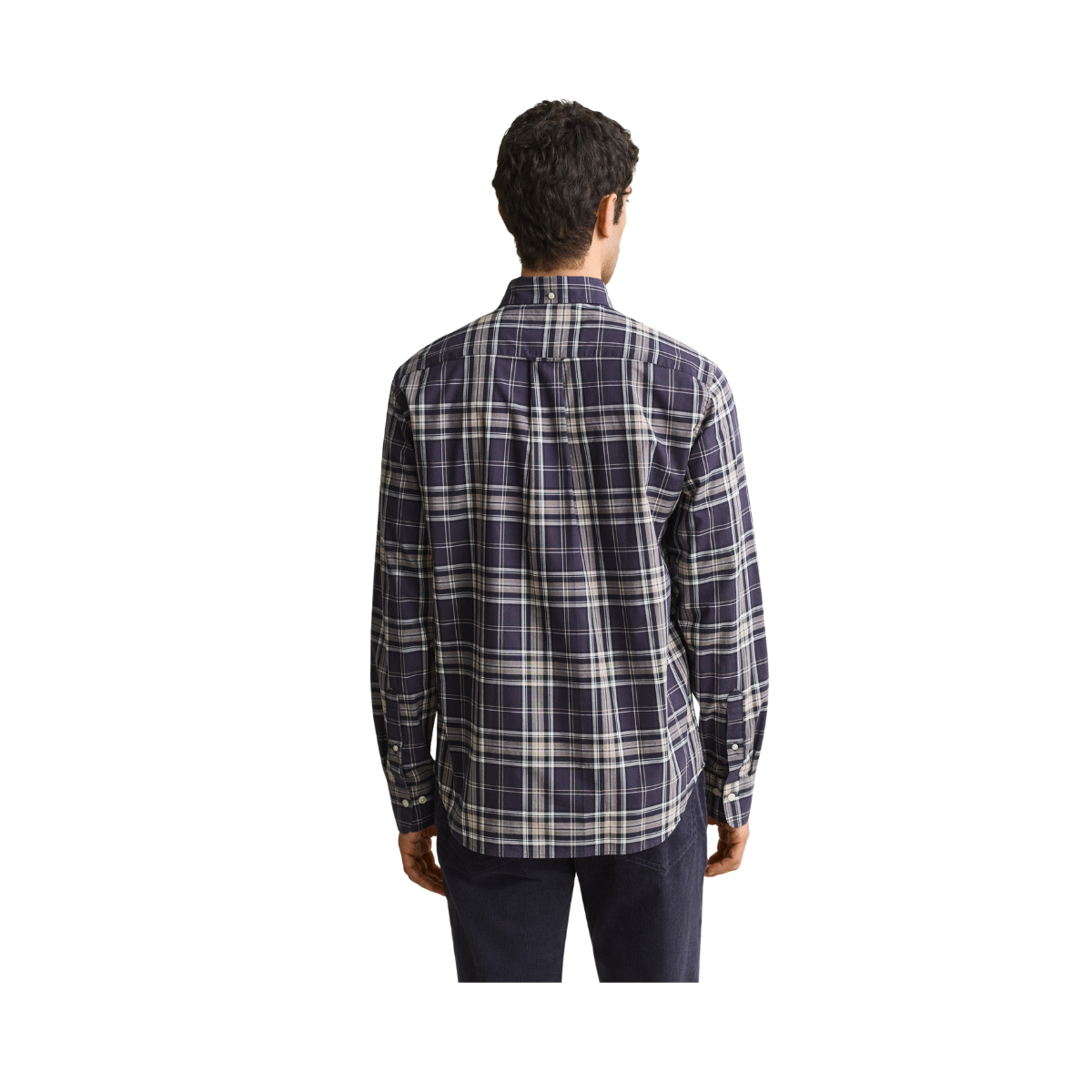 Reg Poplin Check Shirt - Mist Taupe