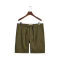 Relaxed Linen DS Shorts - Juniper Green