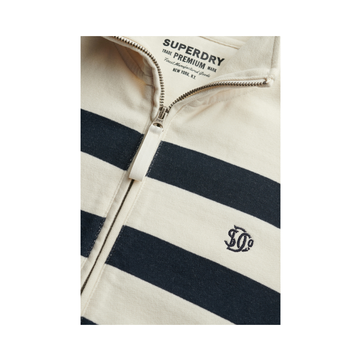 Studios Stripe Half Zip - Off White/Eclipse Navy