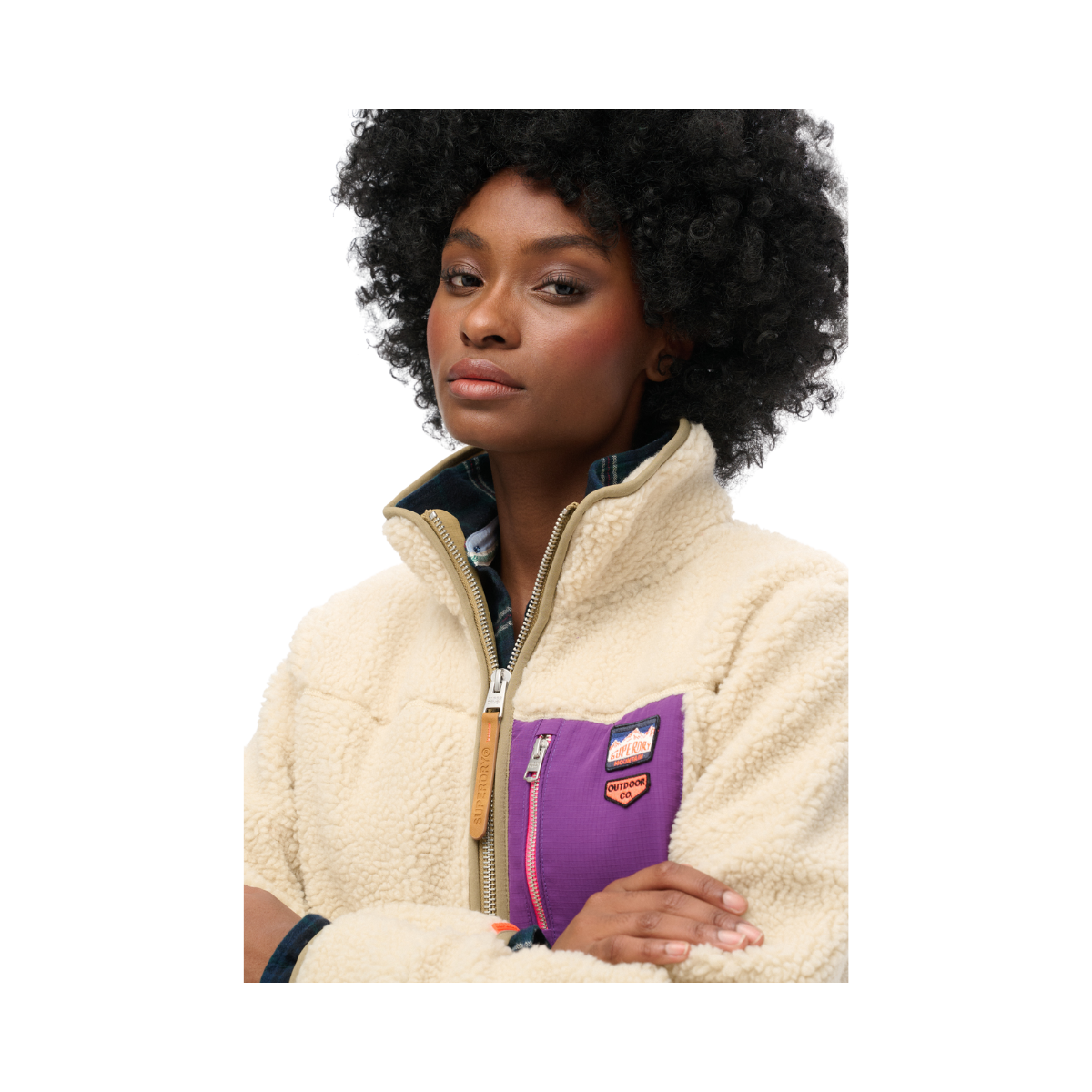 Vintage Retro Half Zip Fleece - 1LG Oatmeal Beige