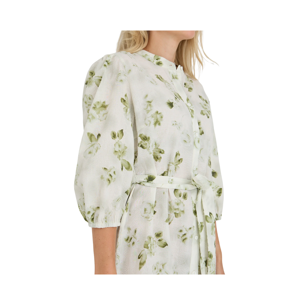 Kate Dress - Forest Green/White